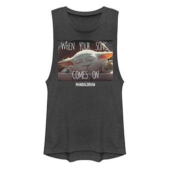 Juniors' Star Wars The Mandalorian The Child aka Baby Yoda "Your Song" Muscle Tank Top