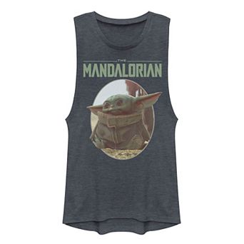 Juniors' Star Wars The Mandalorian The Child aka Baby Yoda Circle Muscle Tank Top