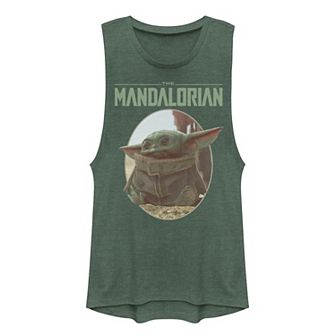 Juniors' Star Wars The Mandalorian The Child aka Baby Yoda Circle Muscle Tank Top