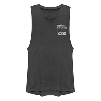 Juniors' Star Wars The Mandalorian The Child aka Baby Yoda Precious Cargo Muscle Tank Top