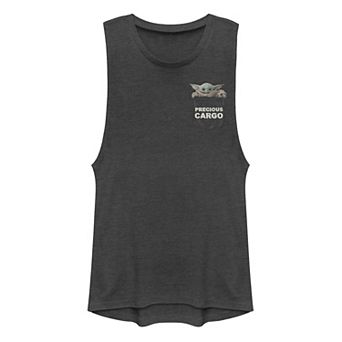 Juniors' Star Wars The Mandalorian The Child aka Baby Yoda Precious Cargo Muscle Tank Top