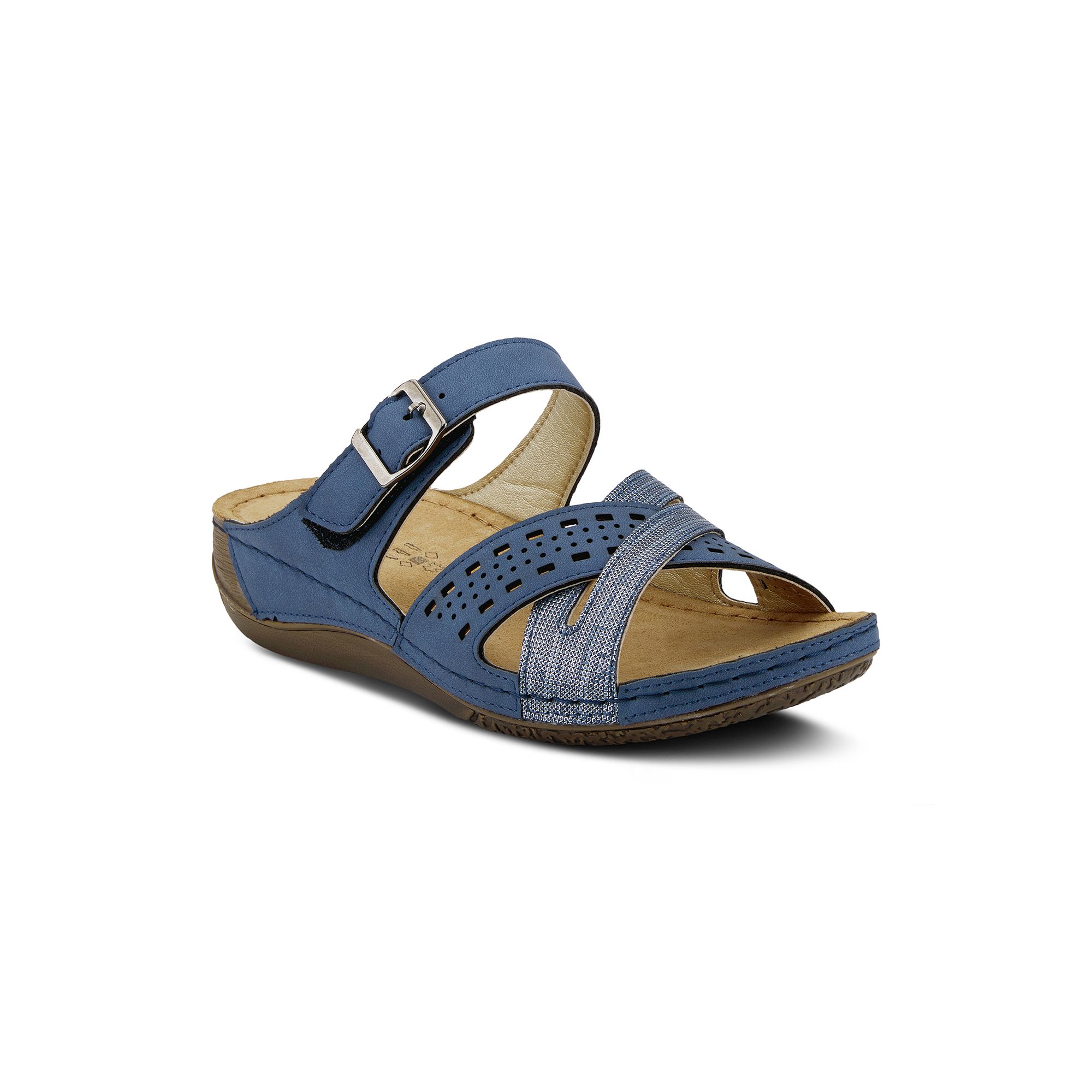 Flexus by Spring Step Denia Womens Slide Sandals, Size: 36, Blue