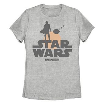 Juniors' Star Wars The Mandalorian The Child Sunset Silhouette Tee