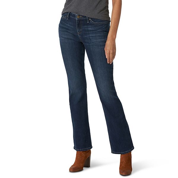 Lee Womens Petite Stretch Pull-On Bootcut Jeans