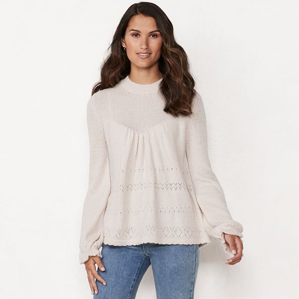 Women's LC Lauren Conrad Mockneck Victorian-Style Sweater