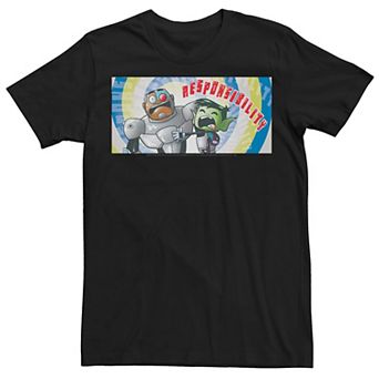 Men's DC Comics Teen Titans Go! Beast Boy Cyborg Responsibility Tee