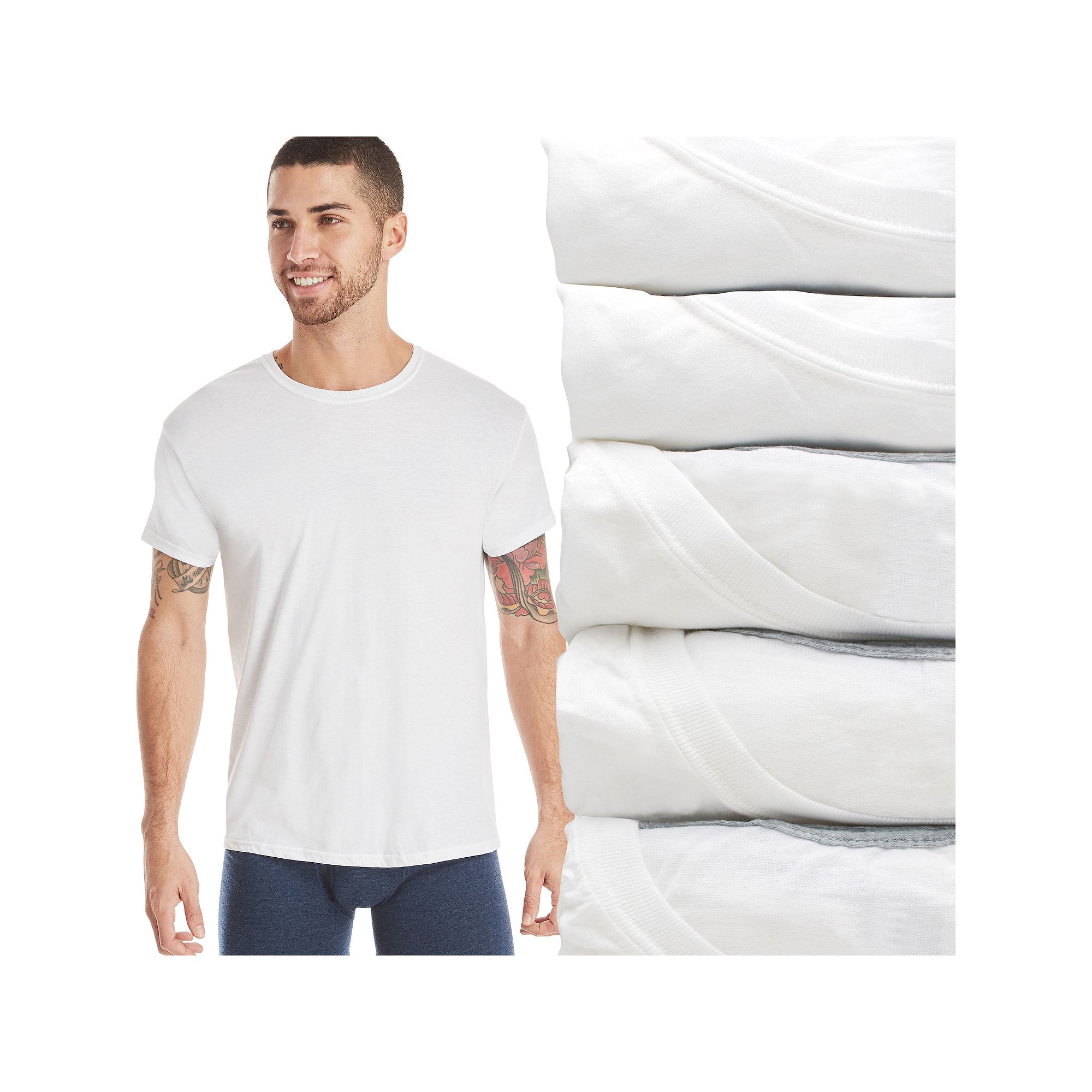 Hanes Ultimate 4+1 Bonus Pack Mens ComfortSoft Cotton Blend Crewneck Under