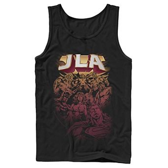 Men's DC Comics Justice League Group Shot Looking Down Poster Tank Top