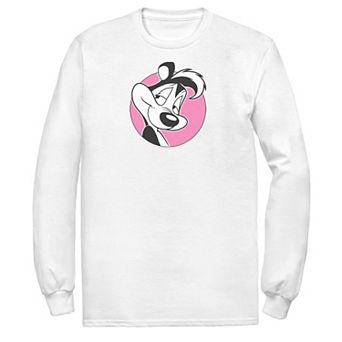 Men's Looney Tunes Pepe Le Pew Pink Circle Portrait Tee