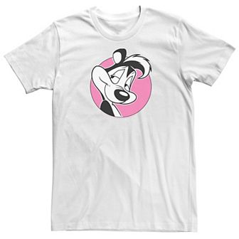 Men's Looney Tunes Pepe Le Pew Pink Circle Portrait Tee