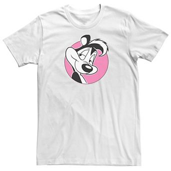 Men's Looney Tunes Pepe Le Pew Pink Circle Portrait Tee