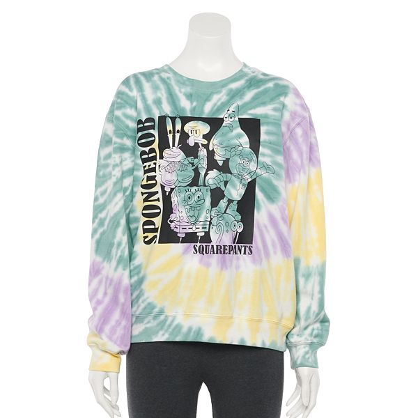 Juniors' SpongeBob SquarePants Tie Dyed Sweatshirt