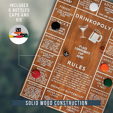 Hammer & Axe Wooden Drinkopoly Board Game