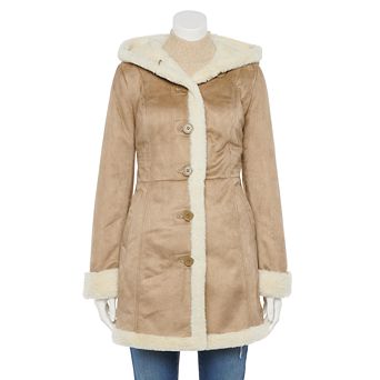 Women's d.e.t.a.i.l.s Hooded Faux-Shearling Coat