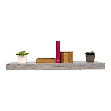 Home Basics Long Rectangle Floating Wood Shelf