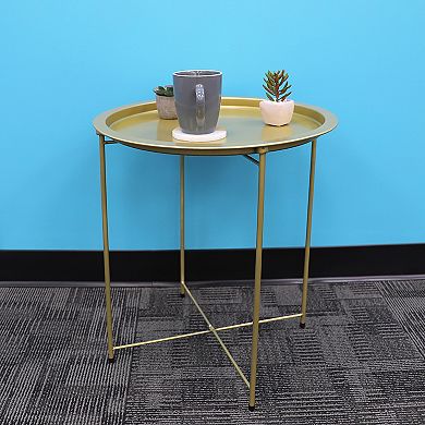 Home Basics Foldable Round Accent Table
