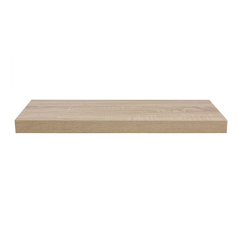 Home Basics Rectangle Floating Wood Shelf, Brown