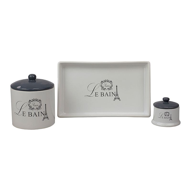 Home Basics Le Bain Paris 2-piece Ceramic Canister Set With Coordinating Ce