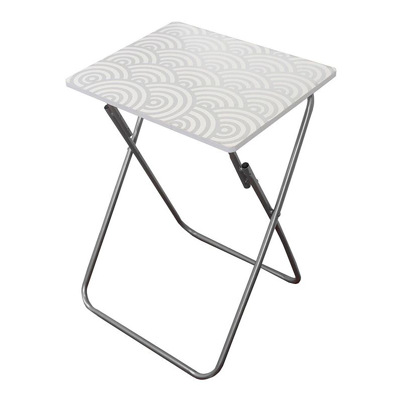Home Basics Metallic Multi-Purpose Foldable Table, Silver