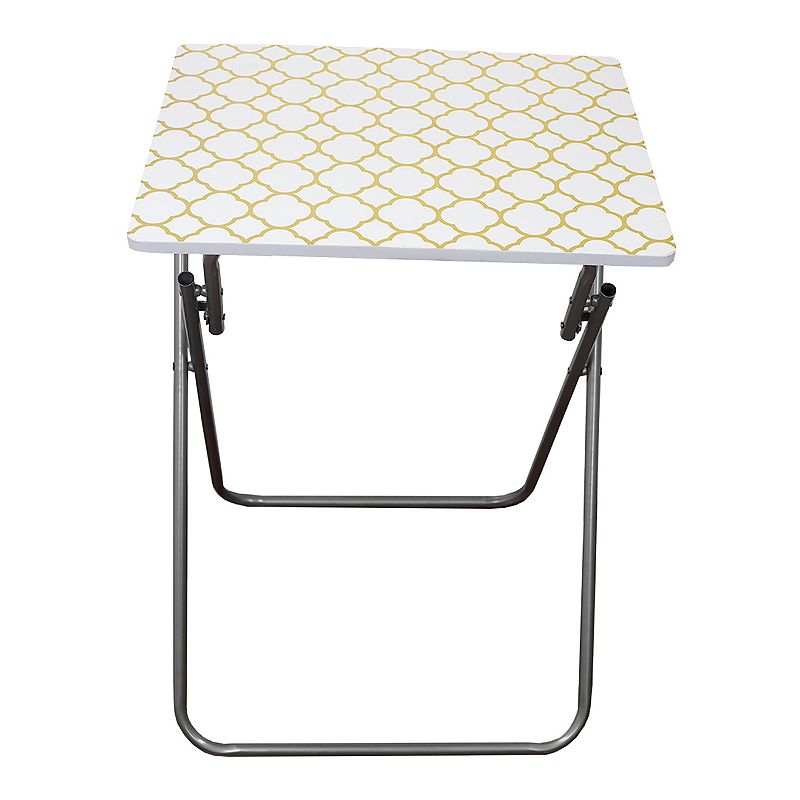 Home Basics Metallic Multi-Purpose Foldable Table, Gold