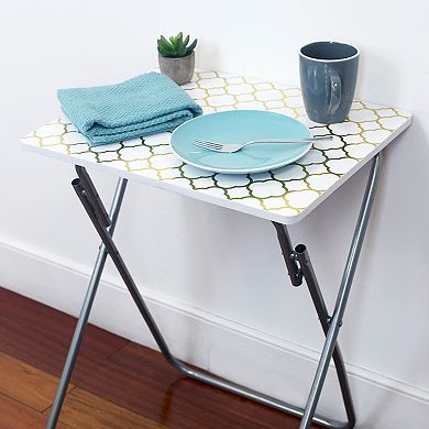Home Basics Metallic Multi-Purpose Foldable Table