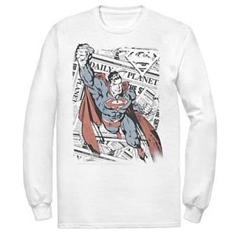 Men's DC Comics Superman Daily Planet Background Poster Tee