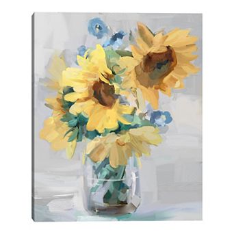 Fine Art Canvas Petite Fleurs Sunflowers II Wall Art