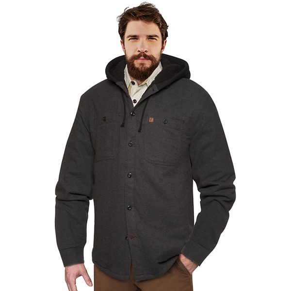 Men's Coleman Hooded Sherpa-Lined Flannel Shirt Jacket