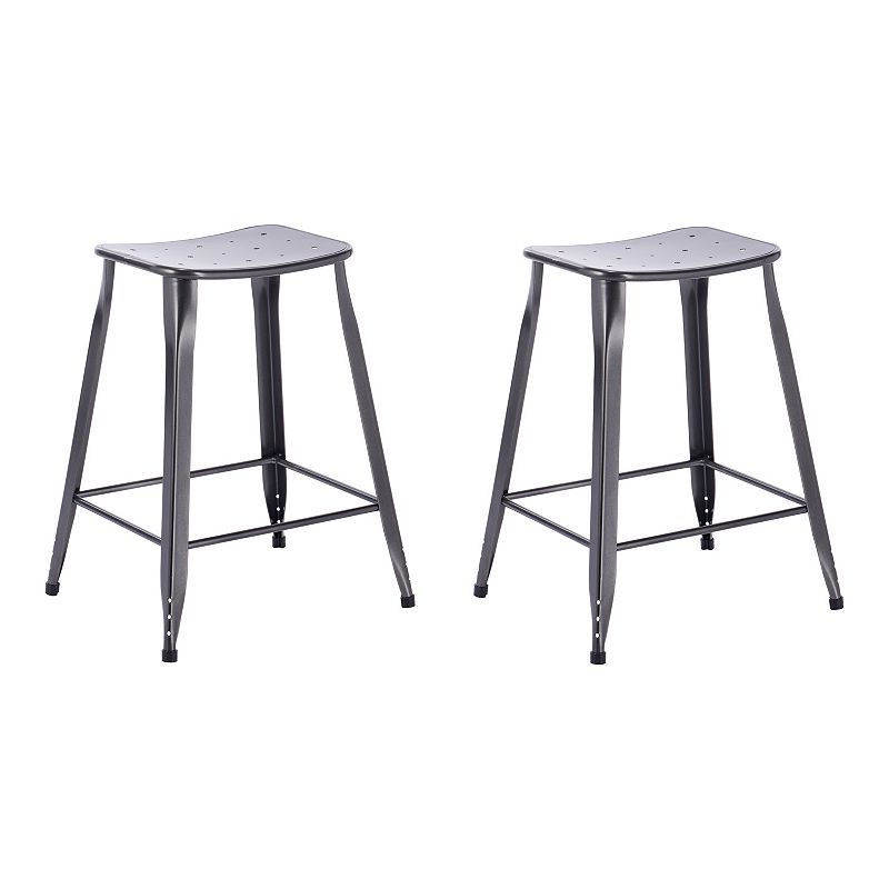 Acessentials Saddle Backless Counter Stool, Grey