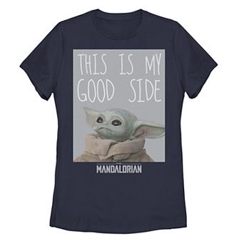 Juniors' Star Wars The Mandalorian The Child "This Is My Good Side" Tee