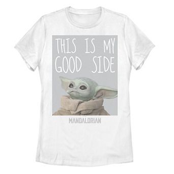 Juniors' Star Wars The Mandalorian The Child "This Is My Good Side" Tee