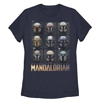 Juniors' Star Wars: The Mandalorian Helmet Box Up Graphic Tee