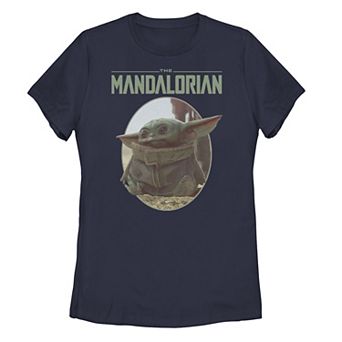 Juniors' Star Wars: The Mandalorian The Child Circle Portrait Graphic Tee