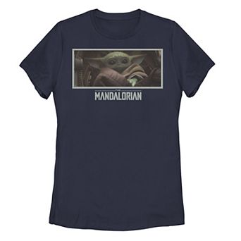 Juniors' Star Wars: The Mandalorian The Child The Stare Portrait Graphic Tee