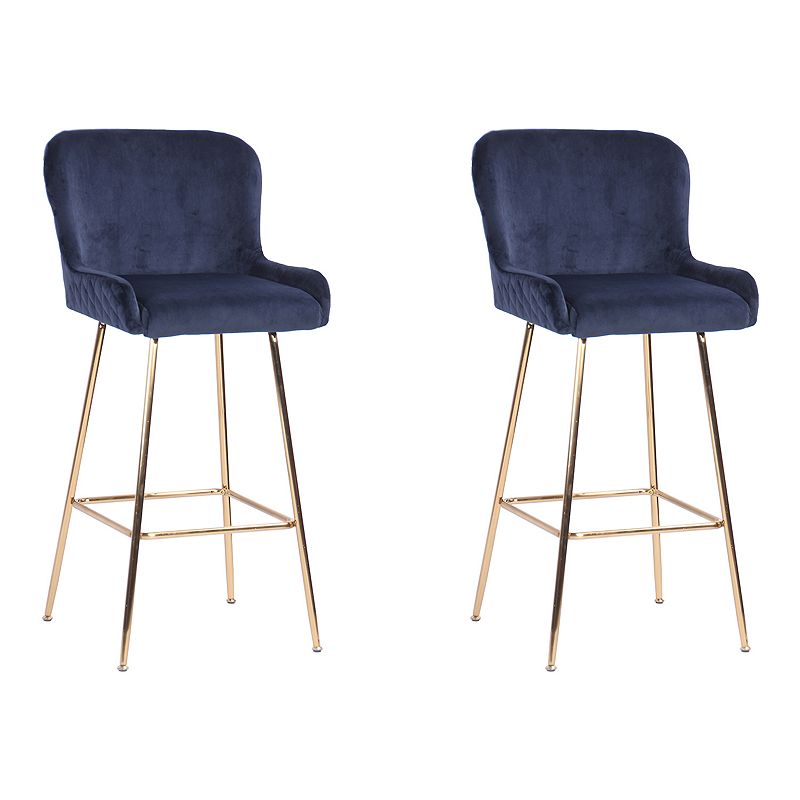 Acessentials Pagel Quilted Counter Stools 2-Piece Set, Blue