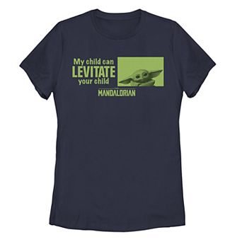 Juniors' Star Wars: The Mandalorian "My Child Can Levitate Your Child" Graphic Tee