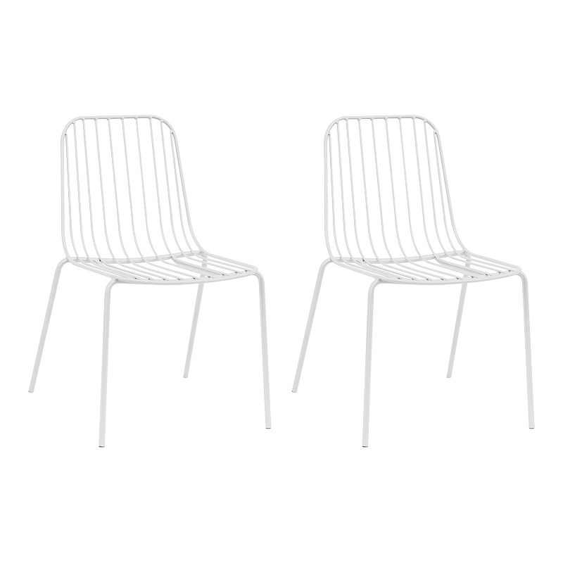 Acessentials Kids Parallel Wire Chair 2-Piece Set, White