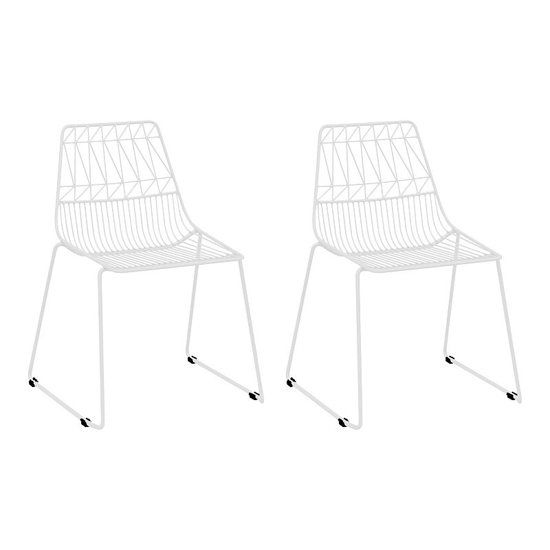 Acessentials Kids Geometric Wire Chairs 2-Piece Set, White