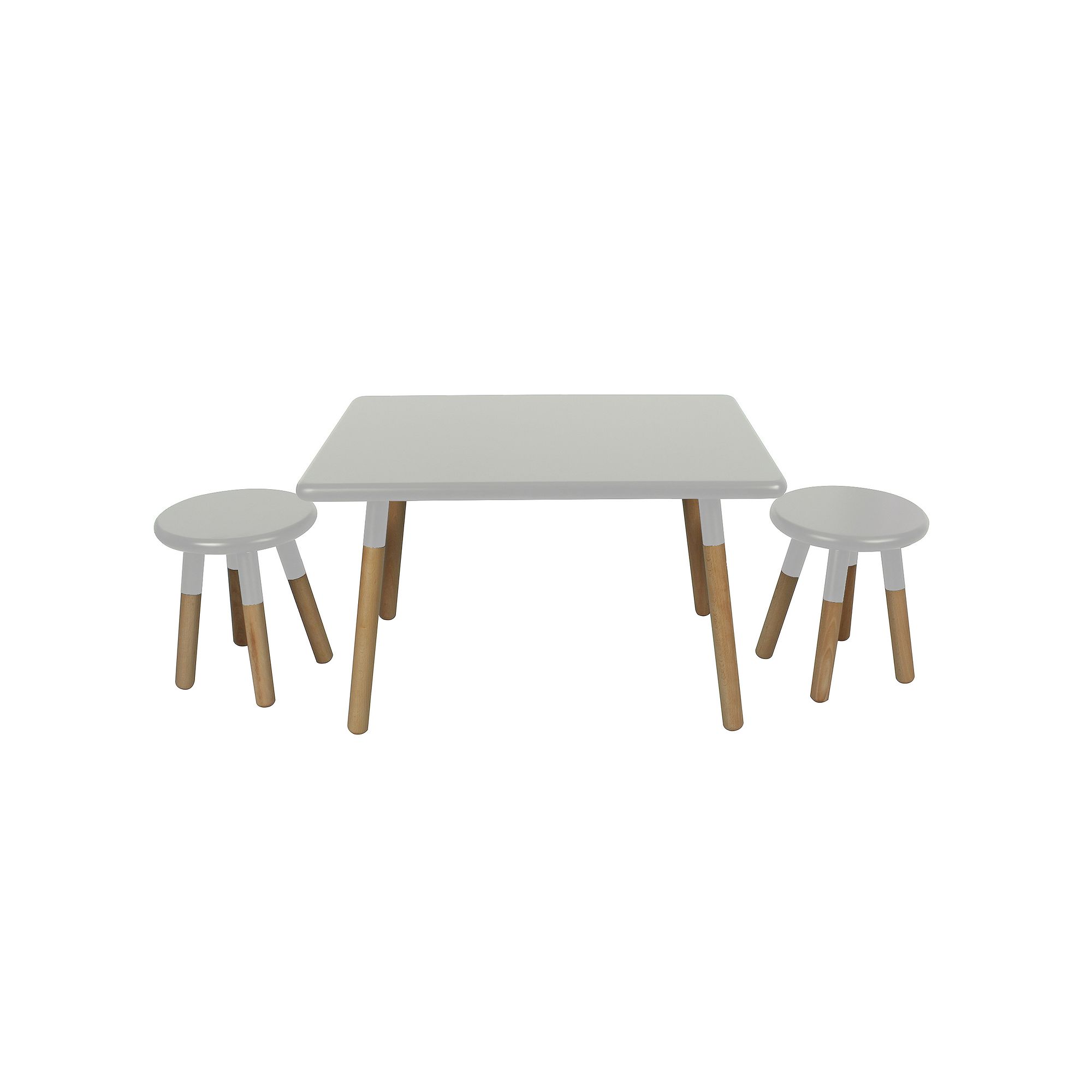 Acessentials Kids Dipped 3-Piece Table Stool Set, Gray