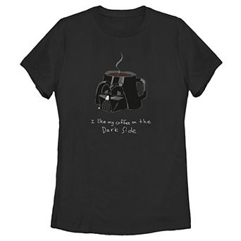Juniors' Star Wars Darth Vader "I Like My Coffee On The Dark Side" Graphic Tee