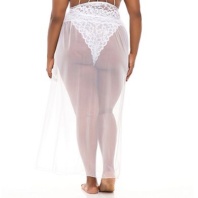 Plus Size Oh La La Cheri High Waisted Sheer Slip Skirt 92-11156X