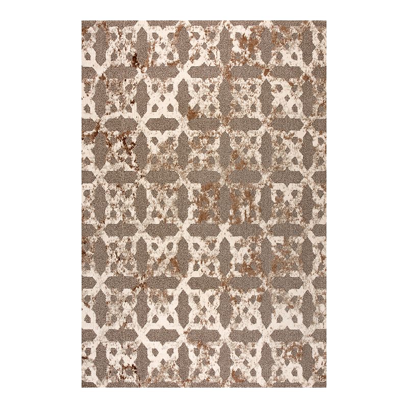 Art Carpet Amenia Beige Square Trellis Rug, Beig/Green, 8X10 Ft