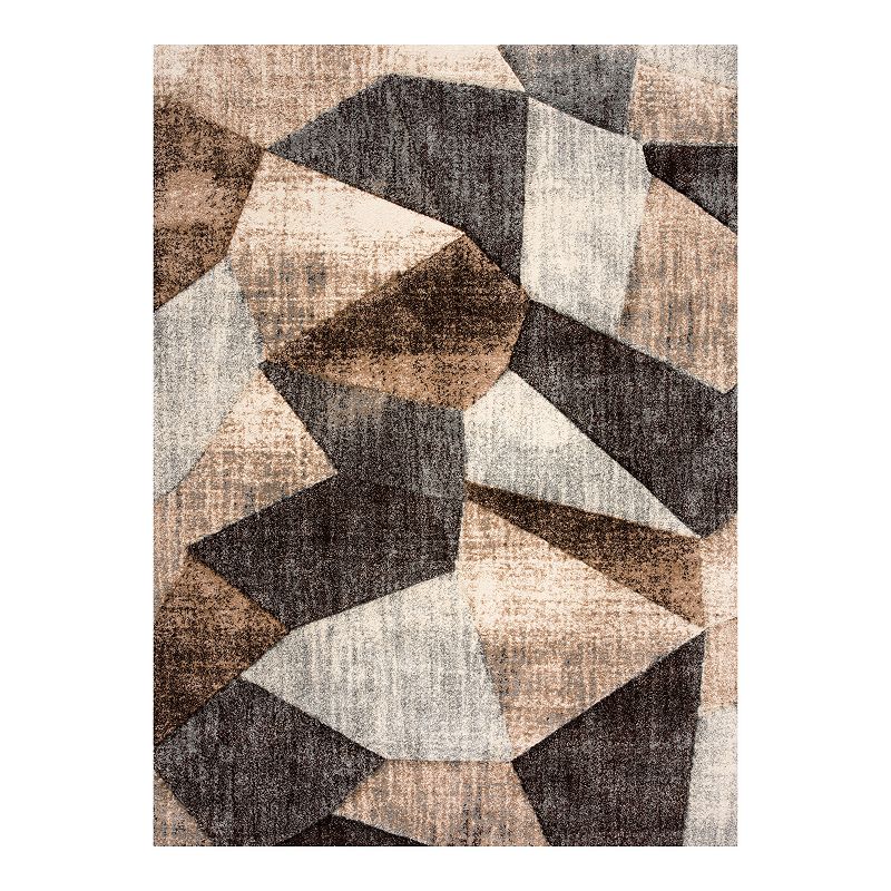 Art Carpet Dreamium Abstract Shapes Rug, Brown, 5X8 Ft