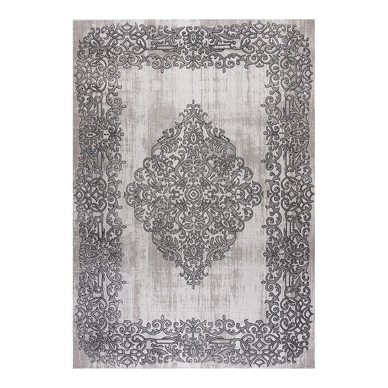 Art Carpet Hamonia Medallion Rug, Grey, 5X8 Ft