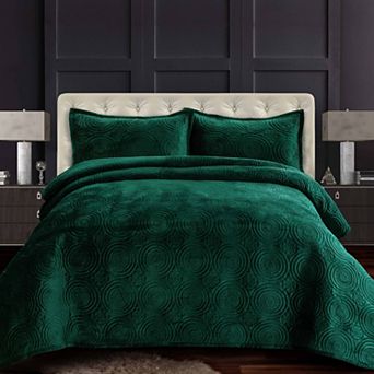 Tribeca Living Capri Medallion Velvet Oversized Quilt Set