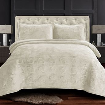 Tribeca Living Capri Medallion Velvet Oversized Quilt Set
