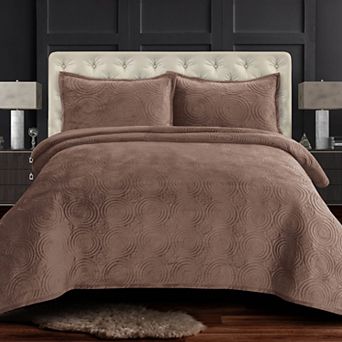 Tribeca Living Capri Medallion Velvet Oversized Quilt Set