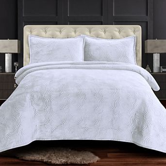 Tribeca Living Capri Medallion Velvet Oversized Quilt Set