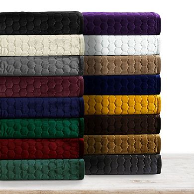 Tribeca Living Lugano Honeycomb Velvet Oversized Quilt Set