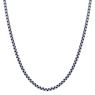 Men's LYNX Purple Stainless Steel Round Box Chain Necklace